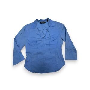 Y2k Express Stretch Lace-Up Blouse Womens SIze XS-S